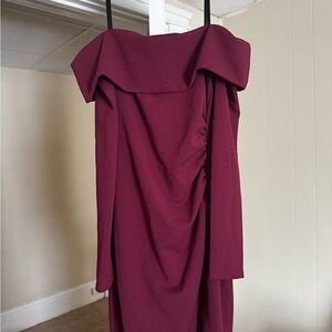 Elegant Burgundy Off-Shoulder Dress